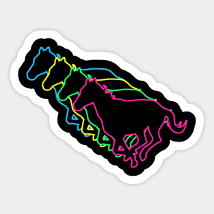 Horse 80s Neon Sticker